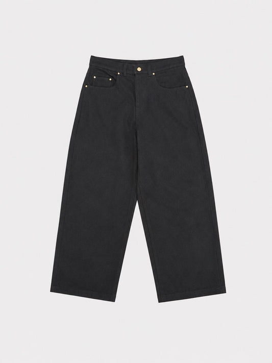 Jet Black Selvedge Denim 15Oz