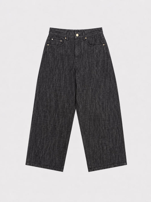 Black Washed Raw Denim 14Oz
