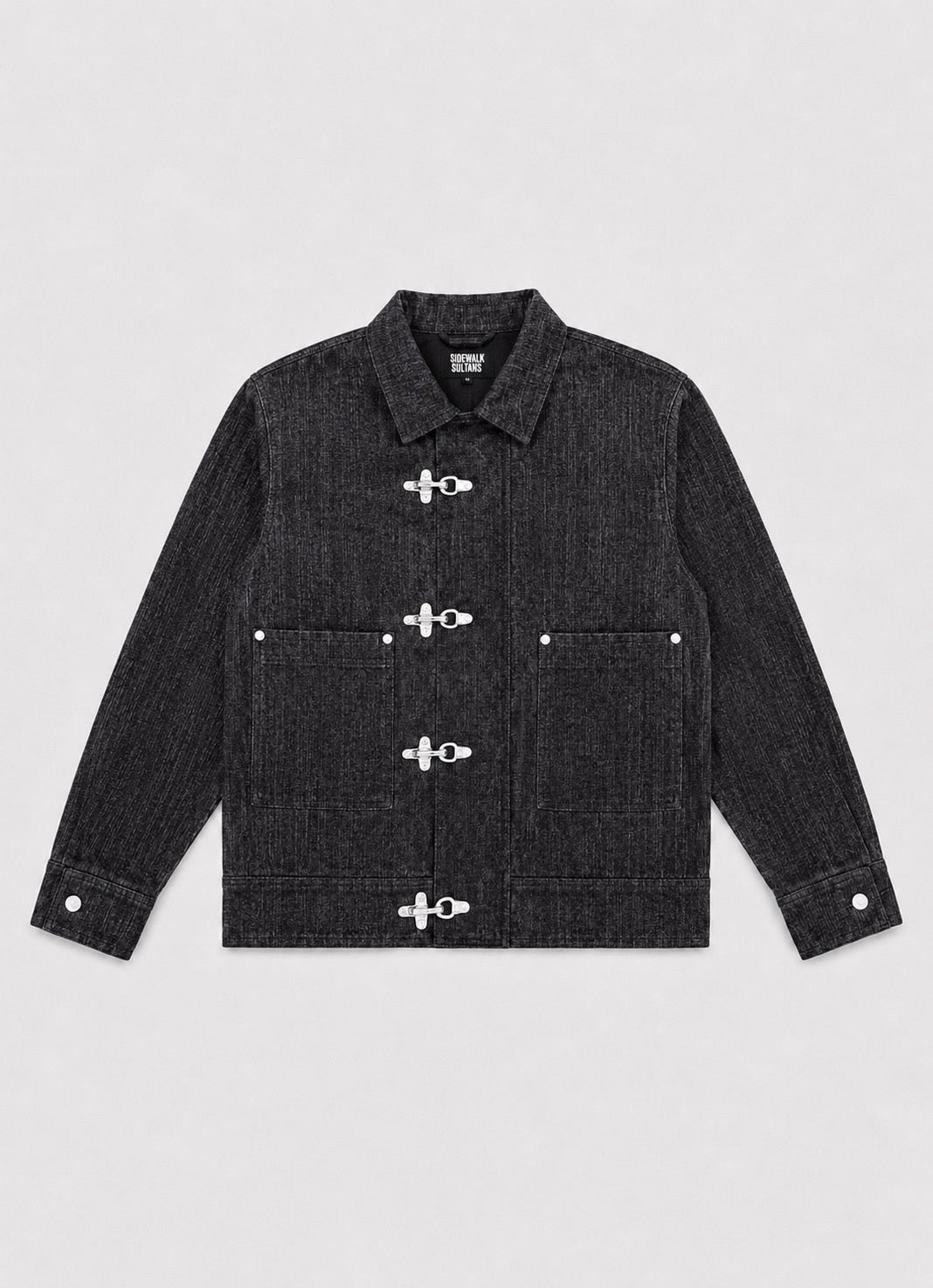 Black Washed Raw Denim Jacket 14Oz